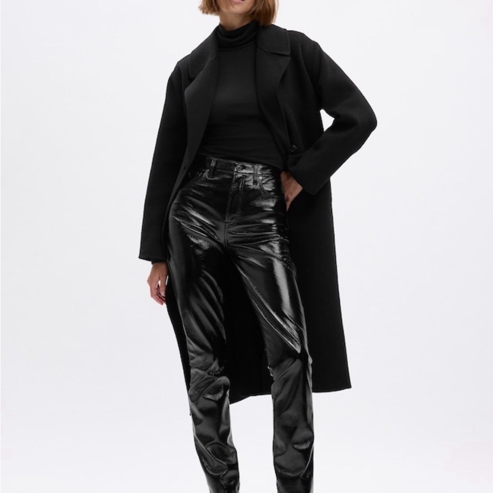 GAP: Black High Rise Vegan Patent Leather Pants